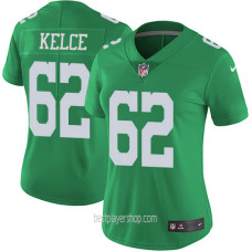 Womens Philadelphia Eagles #62 Jason Kelce Authentic Green Rush Vapor Jersey Bestplayer